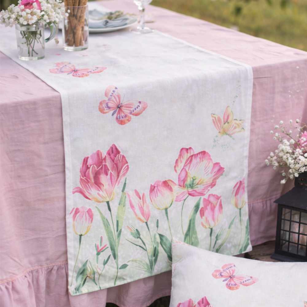 Runner con ricamo 160x45 cm - Tulipe - Clodette