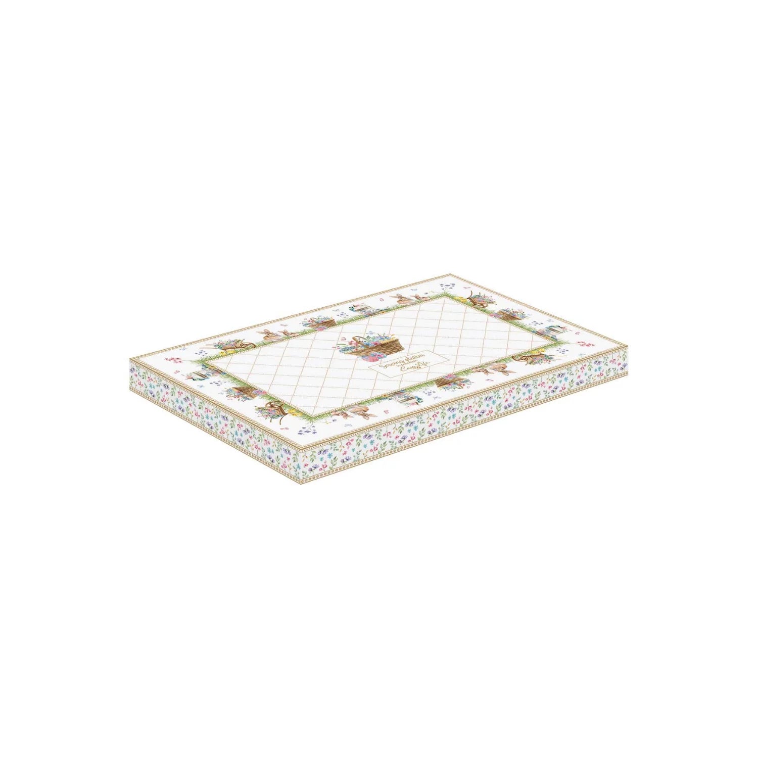 Vassoio ovale 35x23,5 cm in porcellana in color box - Spring Bloom - Easy Life