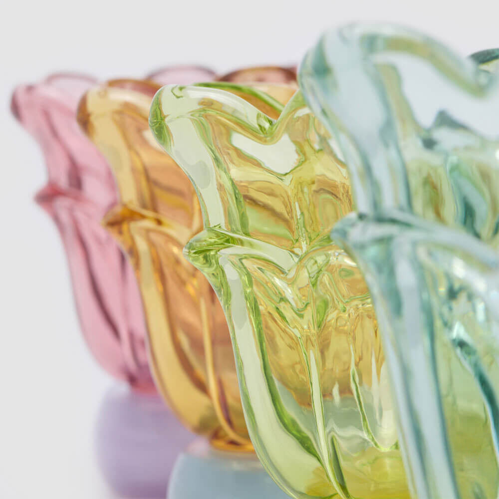 Vaso Fiore in Vetro con Piede H 15,5 cm - EDG