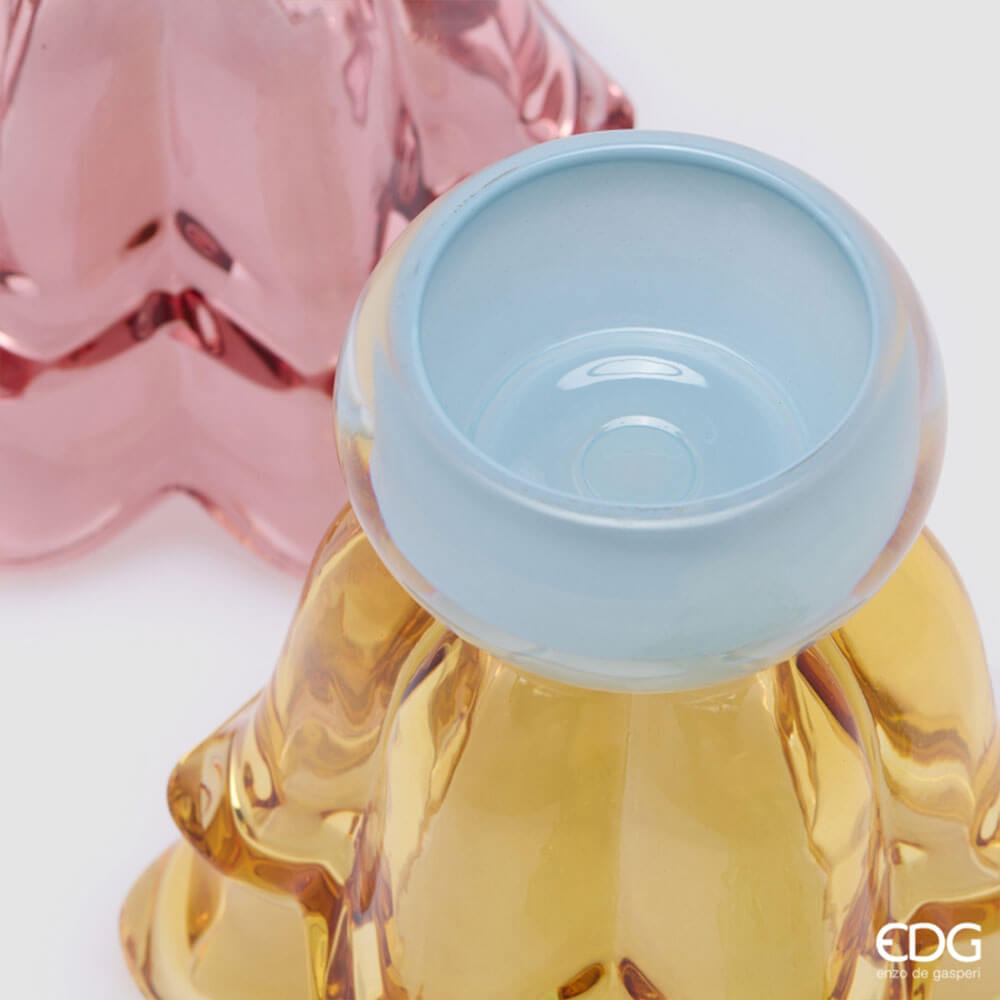 Vaso Fiore in Vetro con Piede H 15,5 cm - EDG