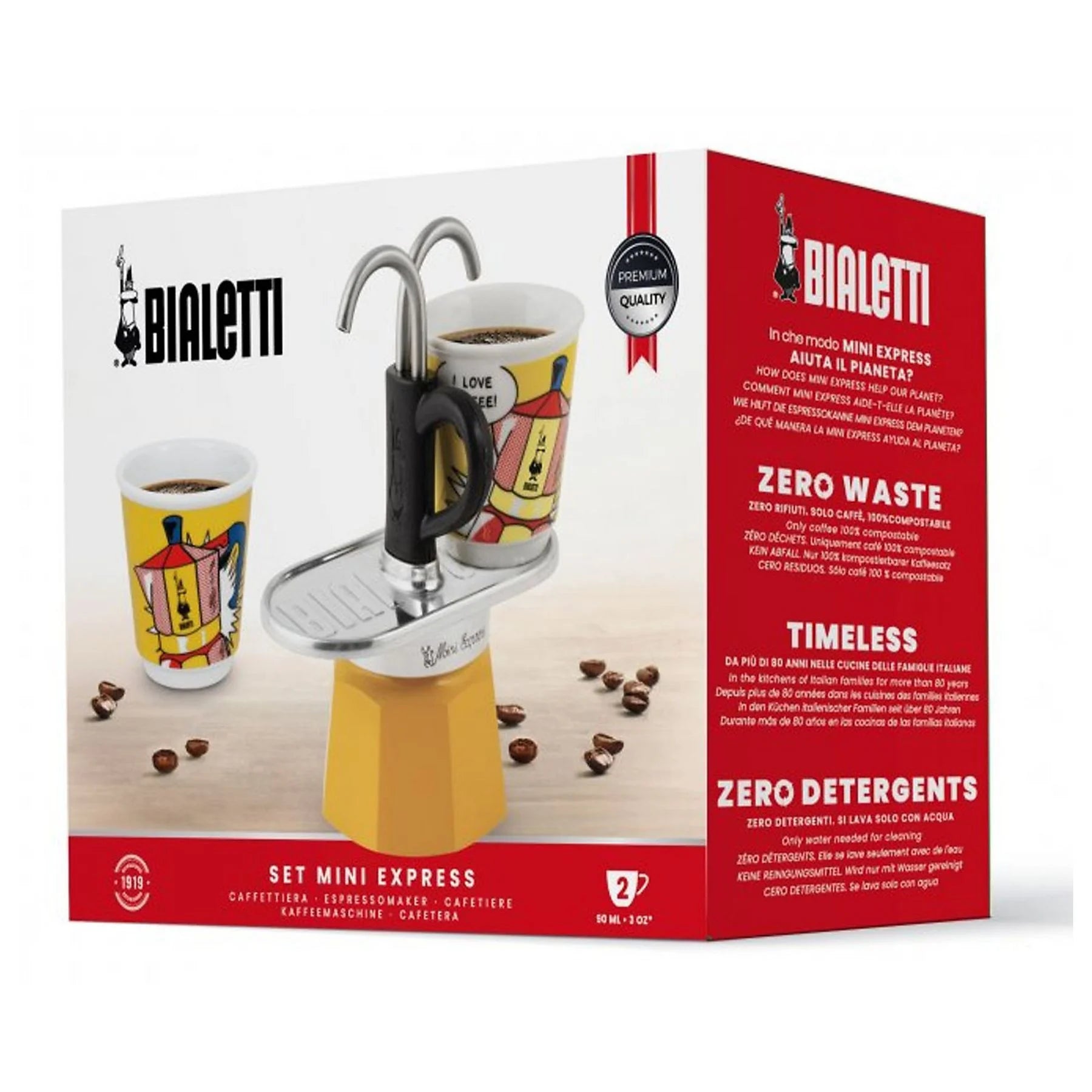 Set Mini 2 tazze Lichtenstein + 2 Bicchieri - Bialetti