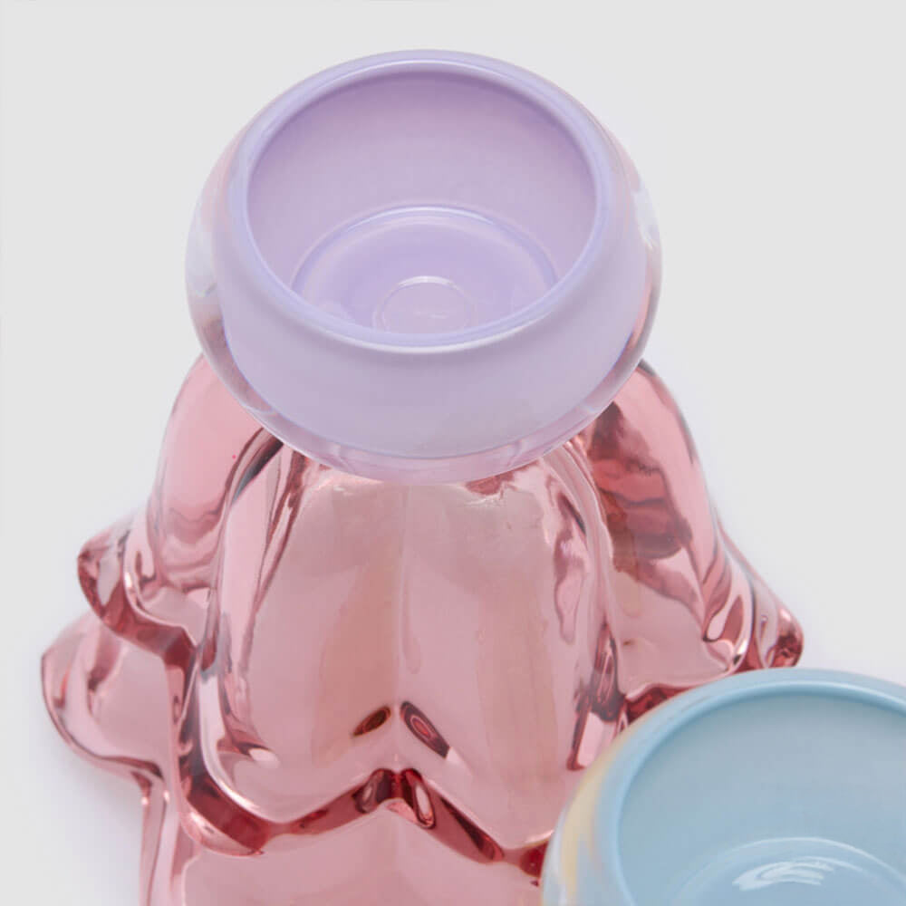 Vaso Fiore in Vetro con Piede H 15,5 cm - EDG