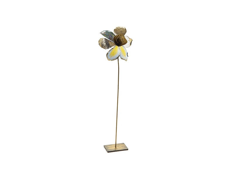 Decoro fiore in metallo H.117cm Bruco