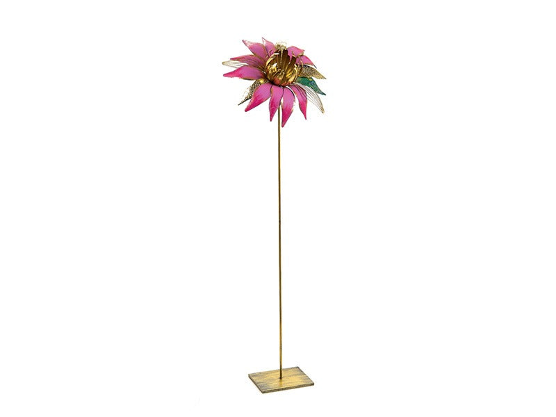 Decoro fiore in metallo H.130cm Bruco