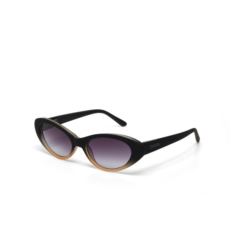 Occhiali da sole Cat Eye modello Lina neri e rosa - Più Forty