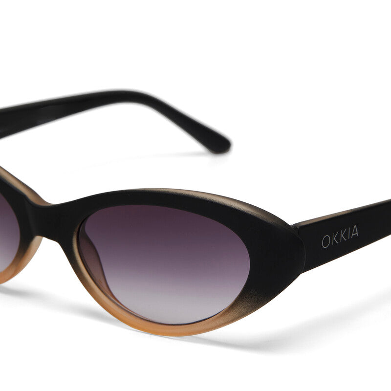 Occhiali da sole Cat Eye modello Lina neri e rosa - Più Forty