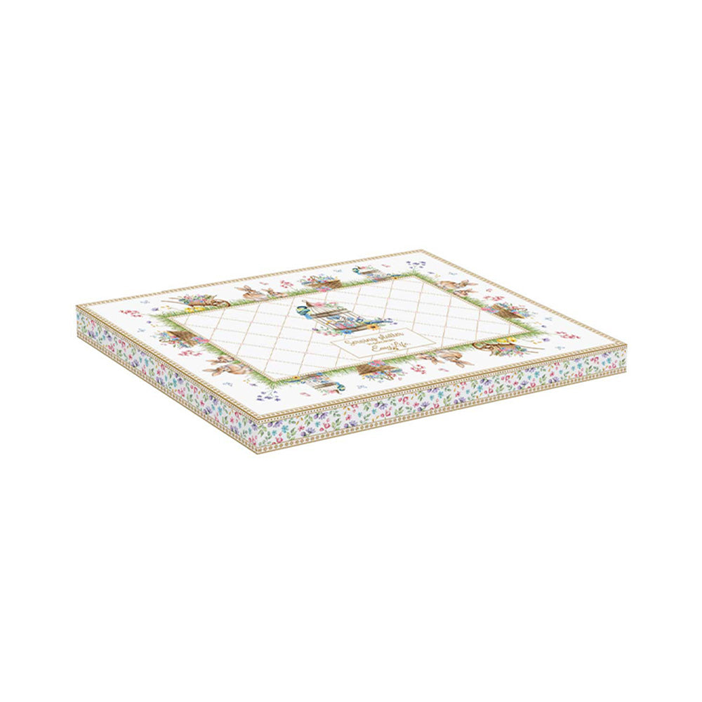 Vassoio ovale 30x21 cm in porcellana in color box - Spring Bloom - Easy Life