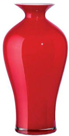 VASO AURORA IN VETRO H 42 OPALE ROSSO VASO FIORI Onlylux