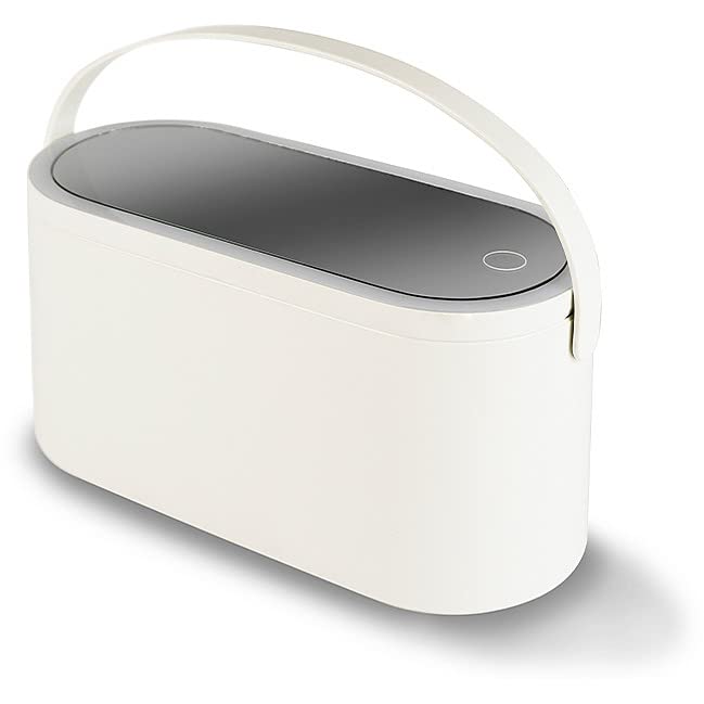 Beauty case portatile con specchio con luce LED. Colore bianco.WD Lifestyle