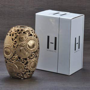 VASO IN PORCELLANA ORO MAT "KYOTO" CM.17X23 D17361 Henriette