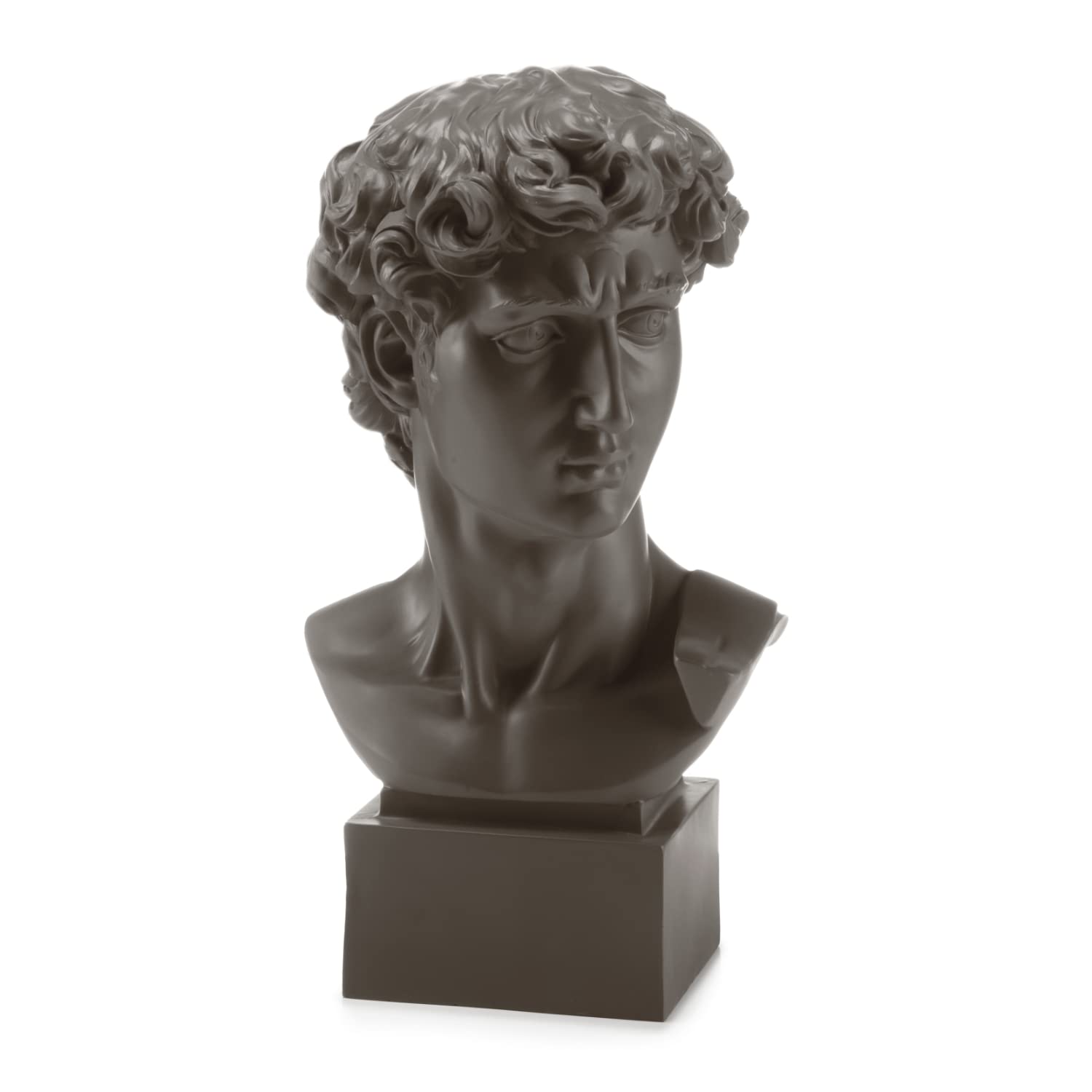Scultura Figura Busto David di Michelangelo 50cm Grigio Resina Palais Royal