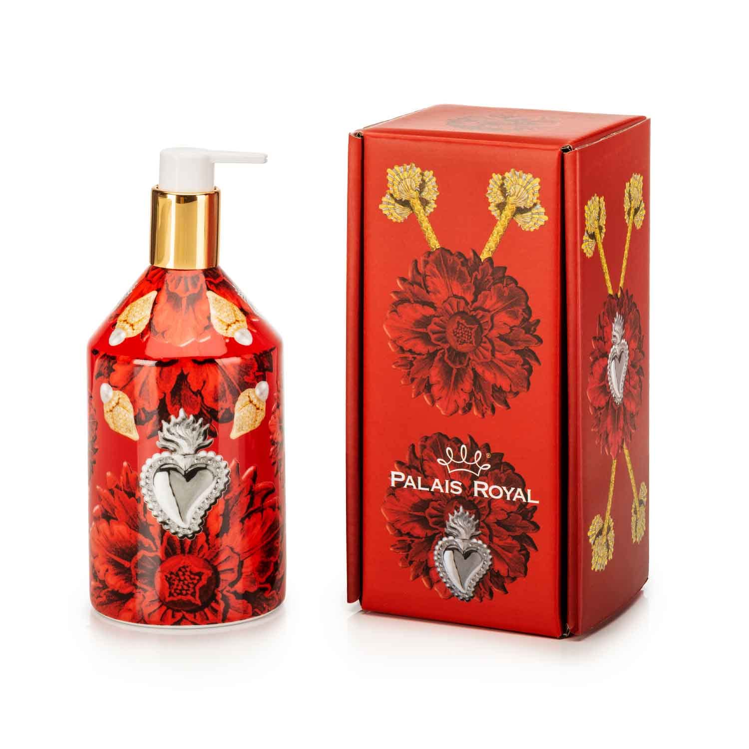 Dispenser per Sapone Portasapone 18cm Rosso Porcellana Palais Royal