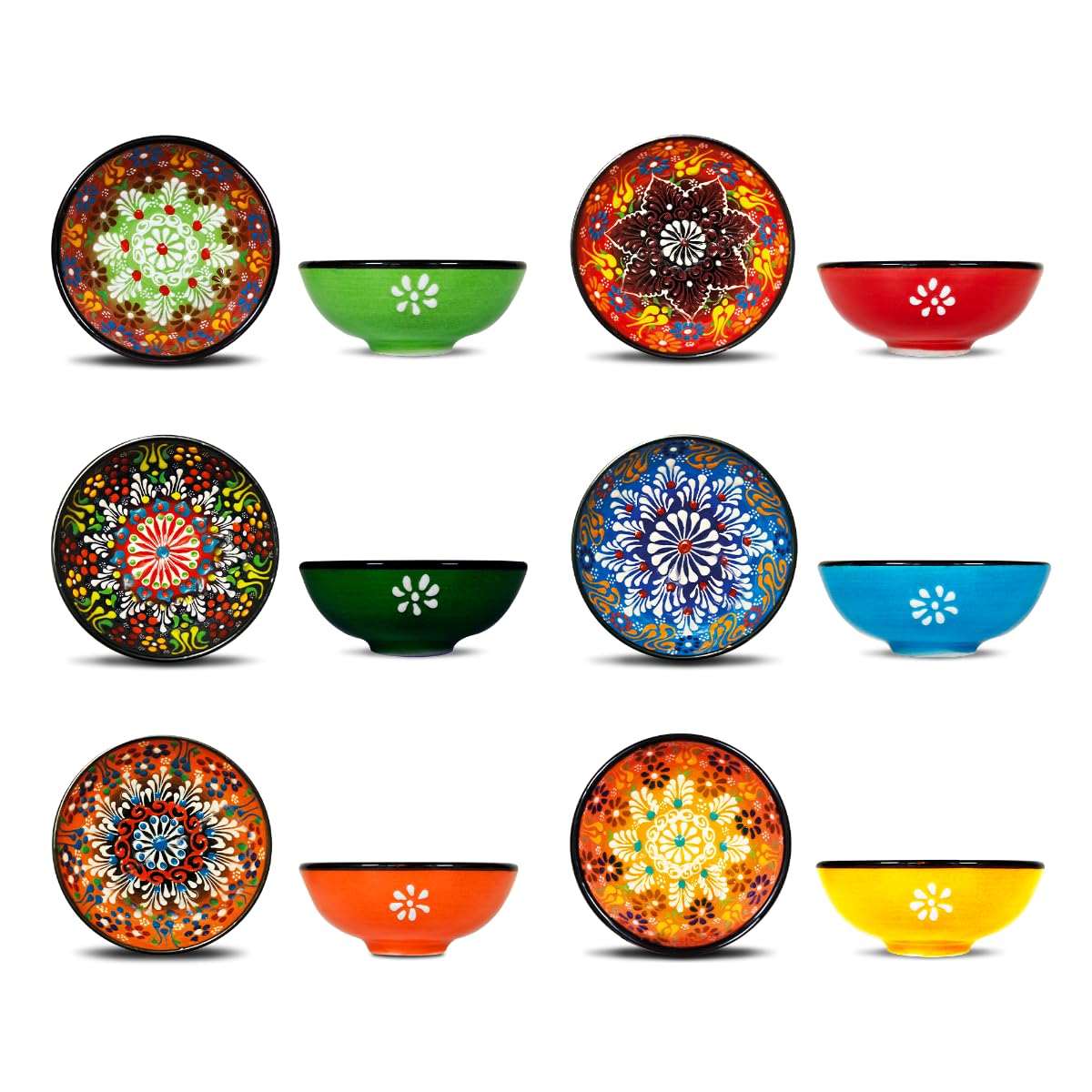 Set 6 coppette in Ceramica con Decoro in Rilievo WD Lifestyle