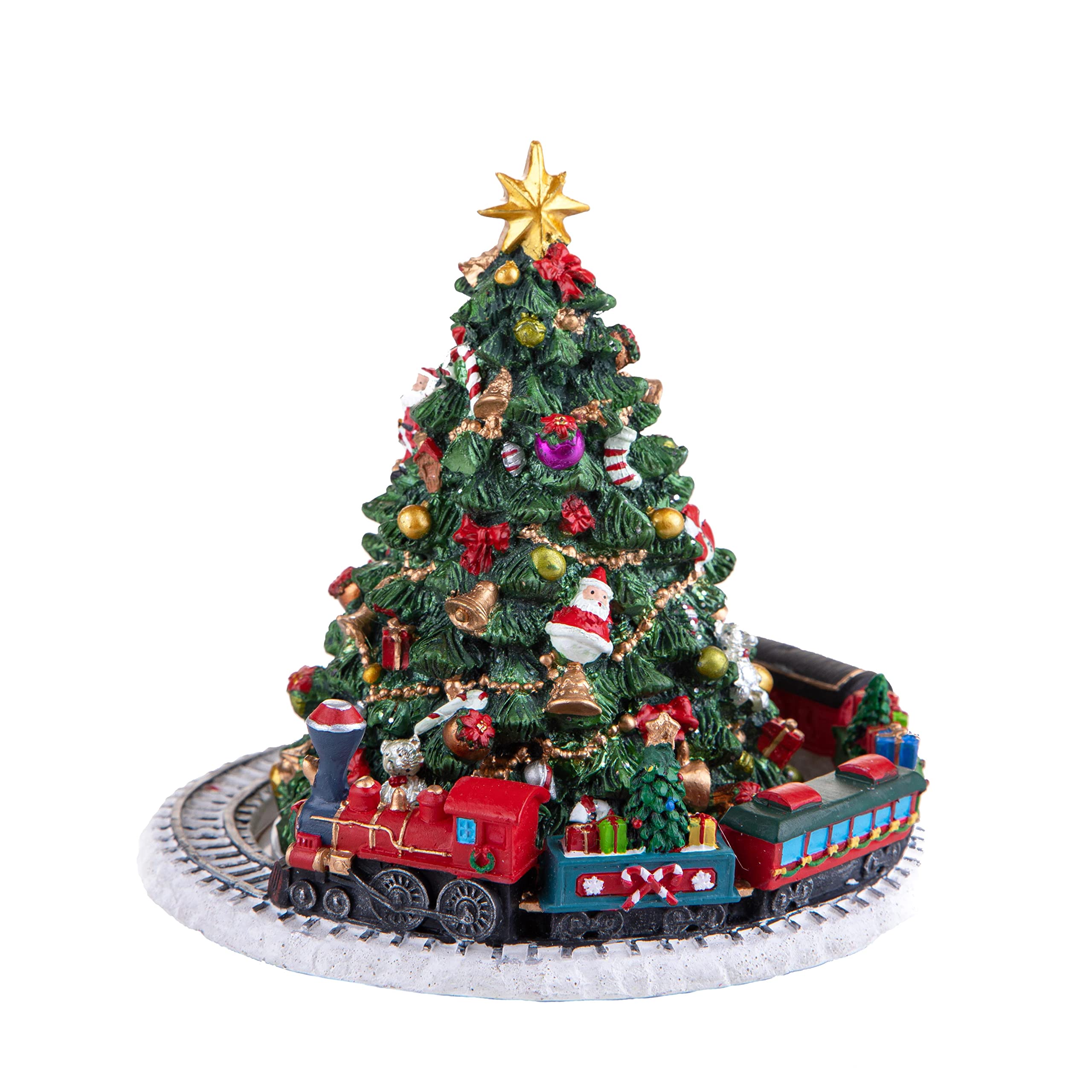 Abete Carillon con Treno -16,5x16x16,5cm-Colore Rosso Bianchi Dino