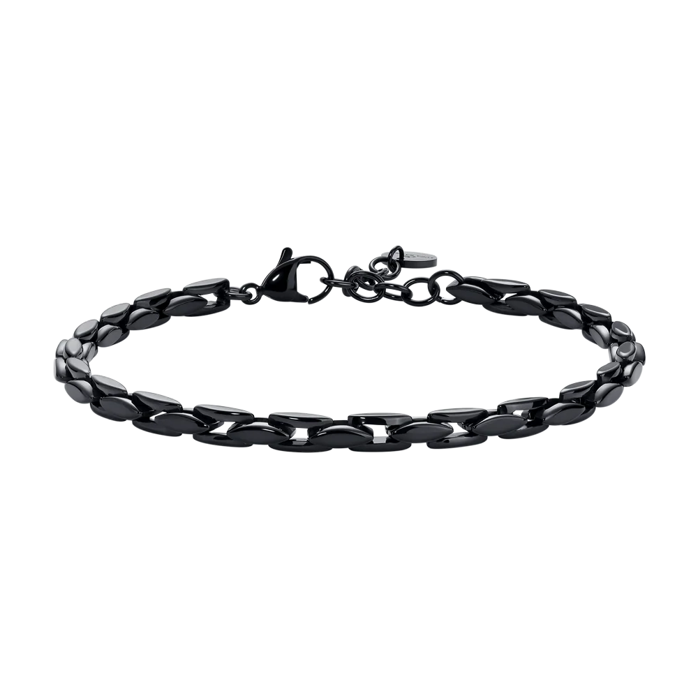 Bracciale uomo in acciaio IP Nero - Luca Barra