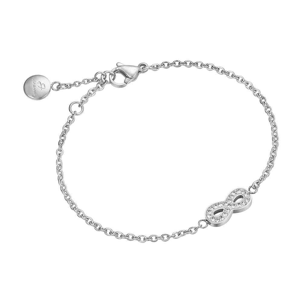 Bracciale donna in acciaio con infinito e cristalli - Luca Barra
