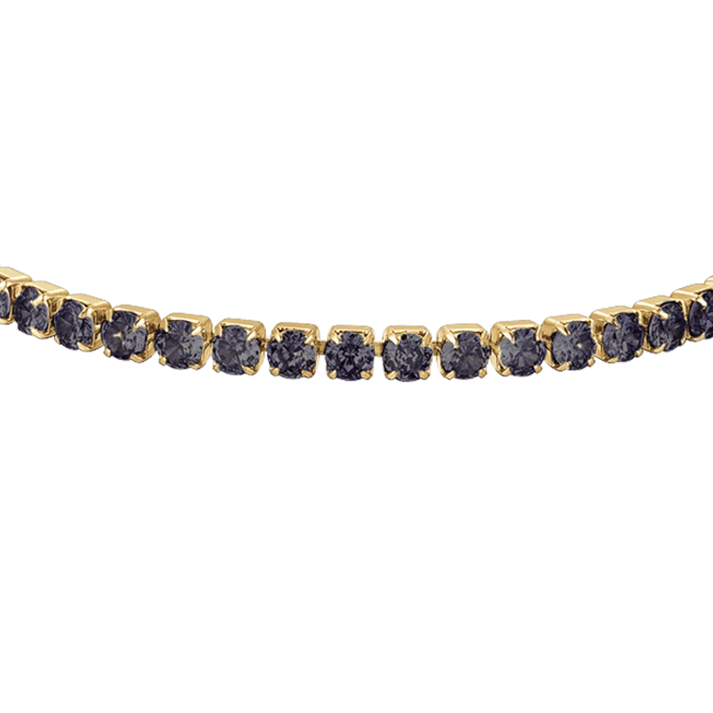 Bracciale donna tennis in acciaio con cristalli neri - Luca Barra