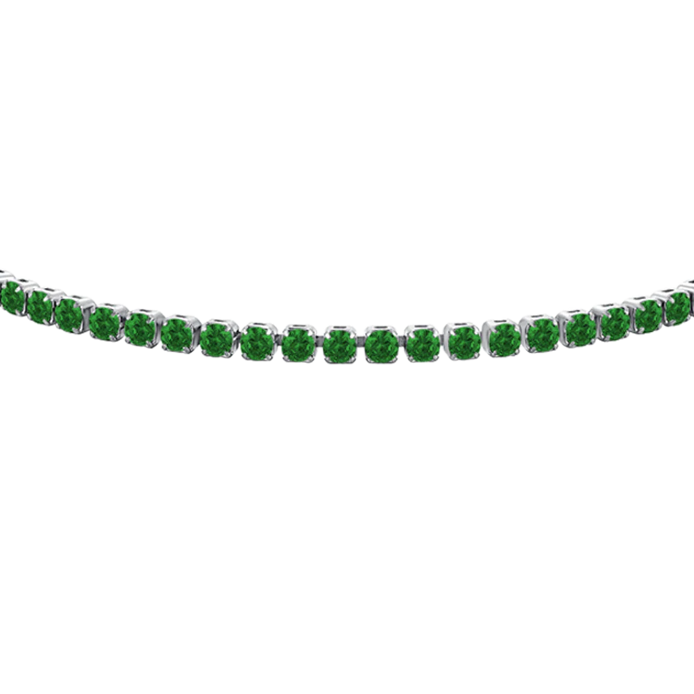 Bracciale tennis donna in acciaio con zirconi verdi - Luca Barra