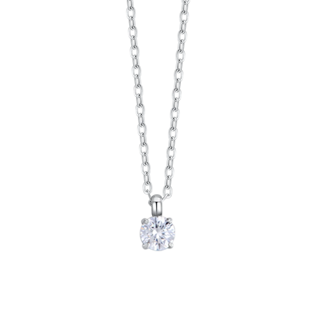Collana punto luce donna in acciaio con cristallo bianco - Luca Barra