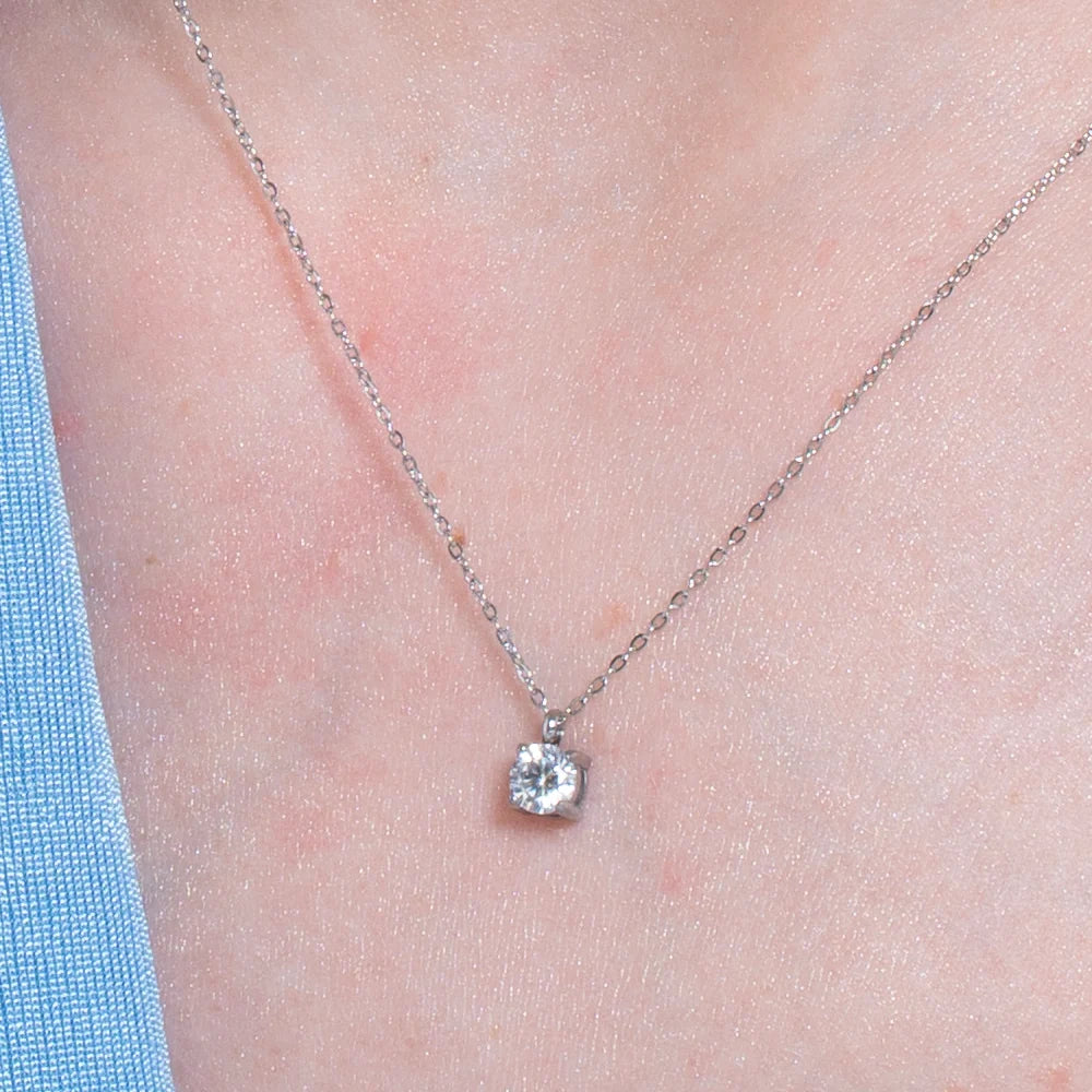 Collana punto luce donna in acciaio con zircone - Luca Barra