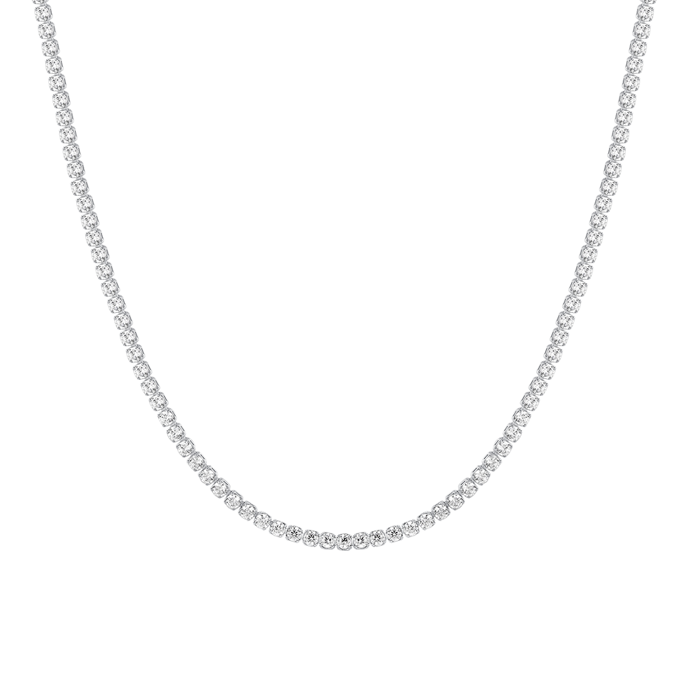 Collana tennis donna in acciaio con zirconi bianchi - Luca Barra
