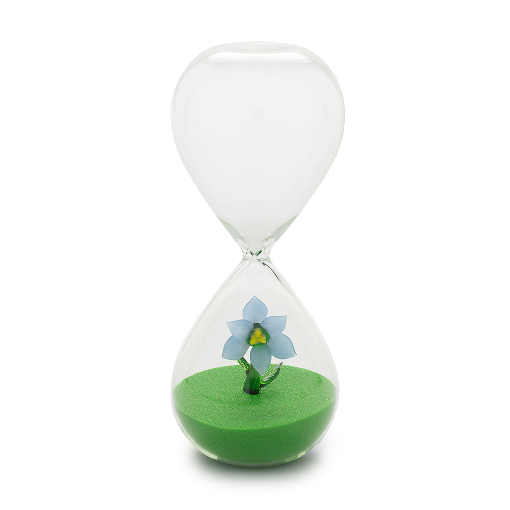 Clessidra Fiore Azzurro Sabbia Verde 15 Min. - Henriette