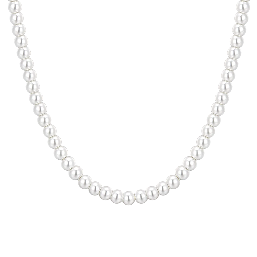 Collana donna in acciaio con perle sintetiche bianche - Luca Barra