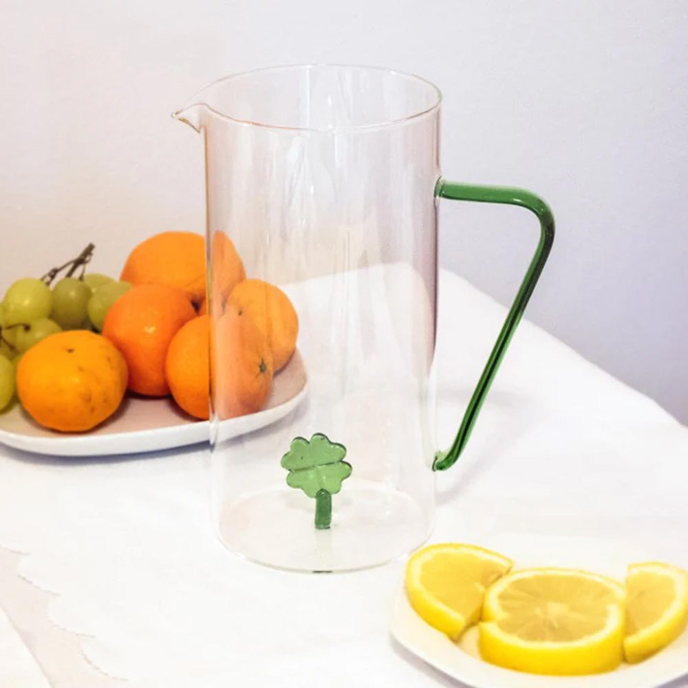 Brocca in Vetro Borosilicato Decoro Quadrifoglio 1.2 L - WD Lifestyle