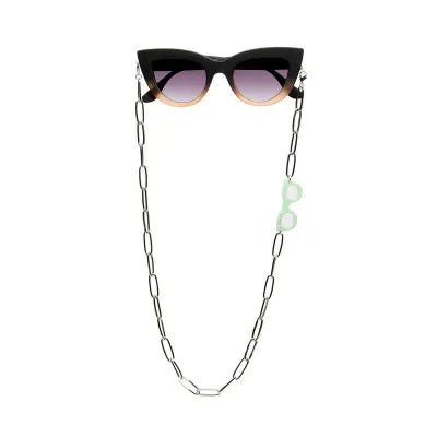 Collana bijoux per occhiali con anelli in metallo Silver - Più Forty