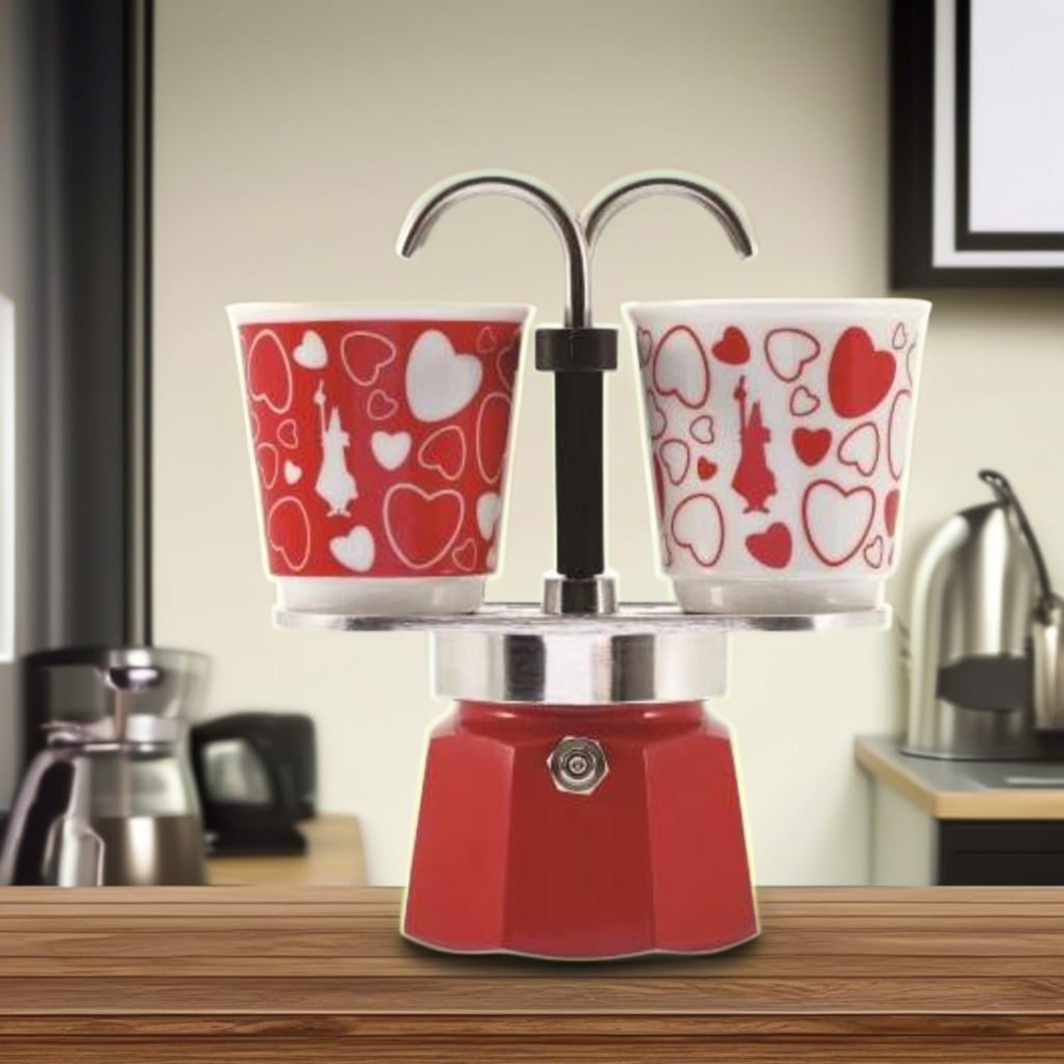 Set Mini Express Moka Cuori Con 2 Tazze - Bialetti