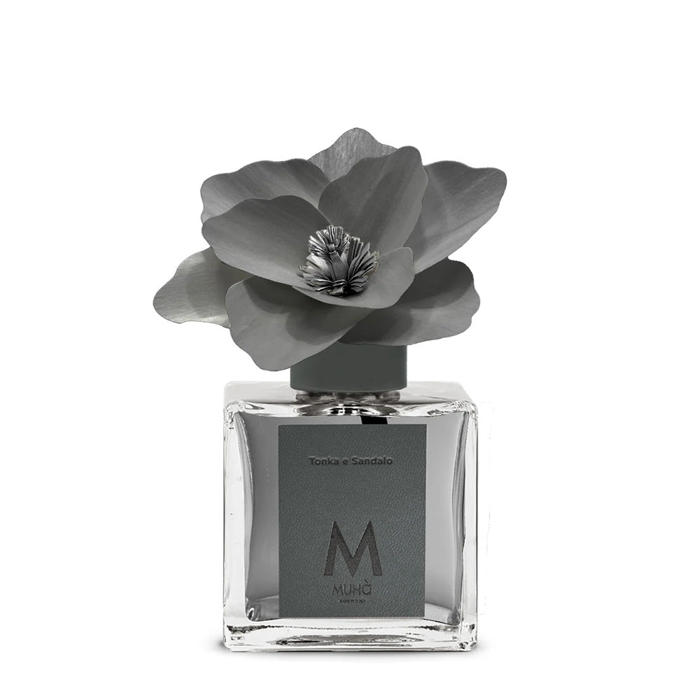 Profumatore per ambienti Magnolia Tonka e Sandalo con Fiore in Legno di Betulla Muhà
