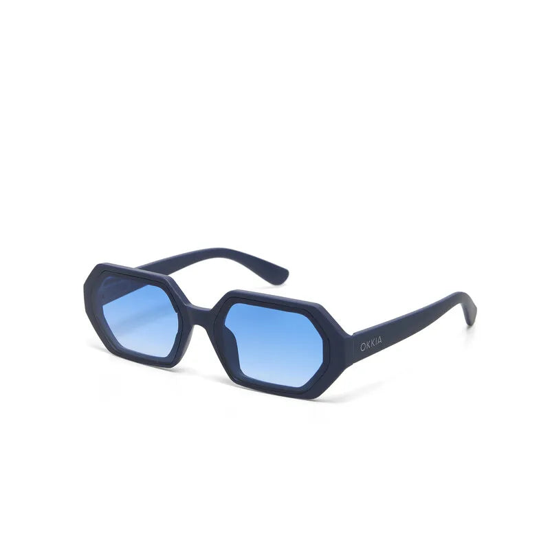 Occhiali da sole esagonali modello Andrea Midnight Blue - Più Forty