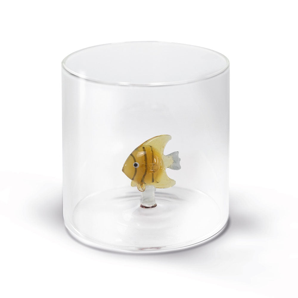 Bicchiere Figura Colorata in Vetro Borosilicato Pesce oro 250ml WD Lifestyle