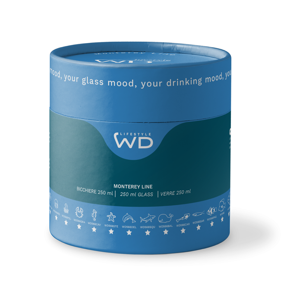 Bicchiere Figura Colorata in Vetro Borosilicato Pesce Pagliaccio 250ml WD Lifestyle