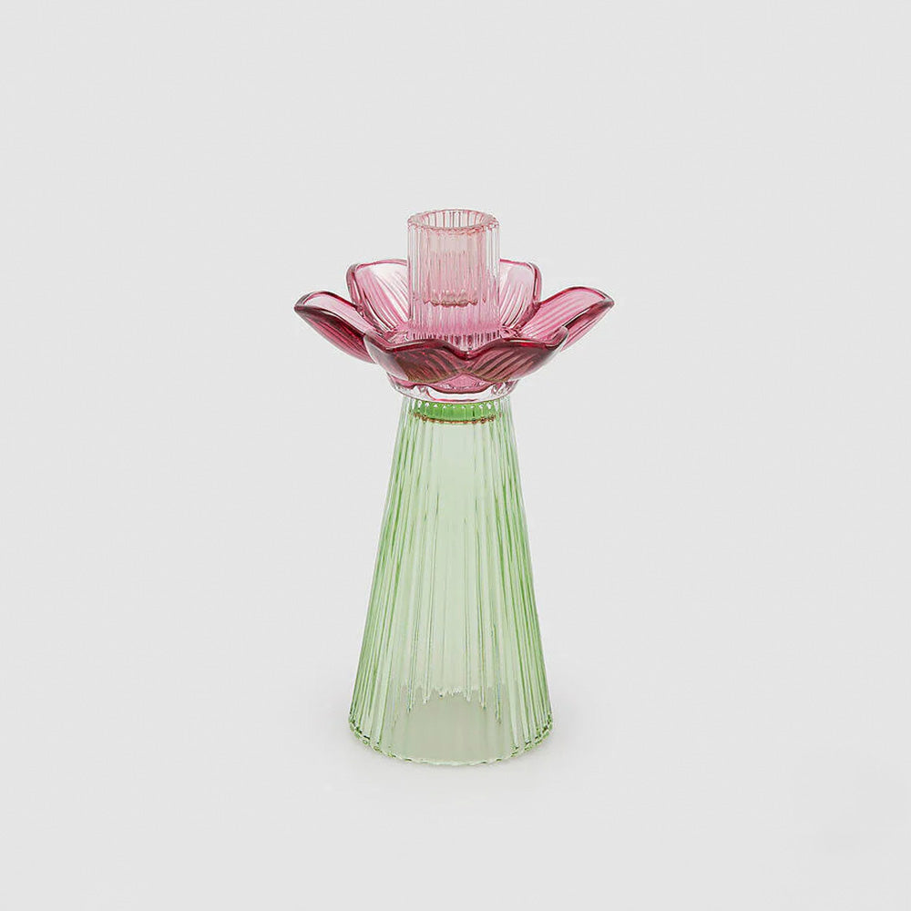 Portacandela Flower in Vetro H 21 Cm D 12 Cm Violet Mix - EDG