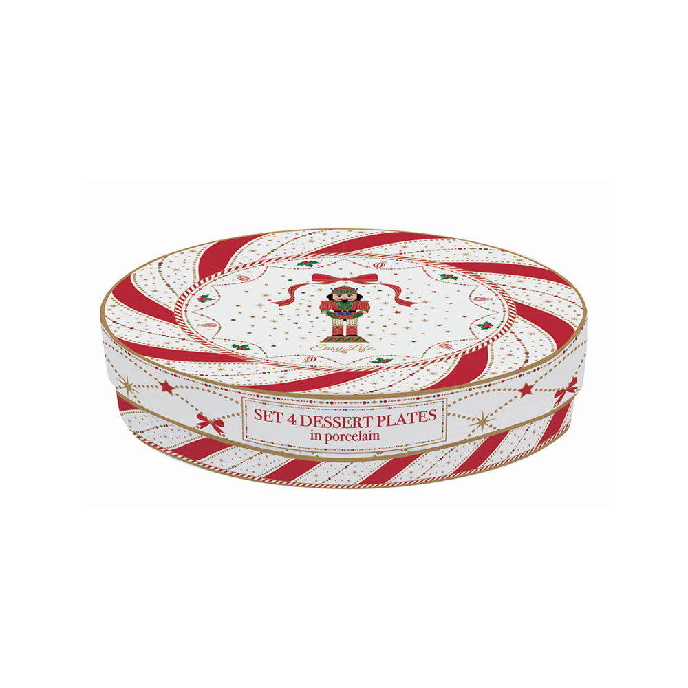 Set 4 piatti dessert in scatola regalo NUTCRACKERS TWIST - Easy Life
