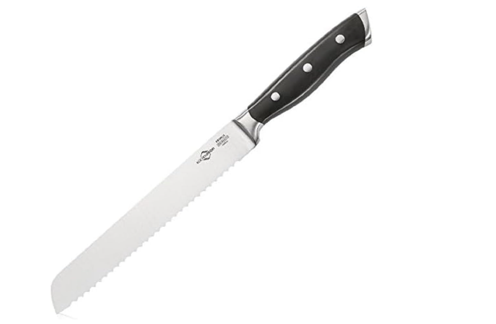 Coltello da pane PRIMUS | lama 20 cm | lama in acciaio temprato con lama ondulata | robusto e resistente alla corrosione | manici ergonomici in plastica | coltello da pane ideale per pane Küchenprofi