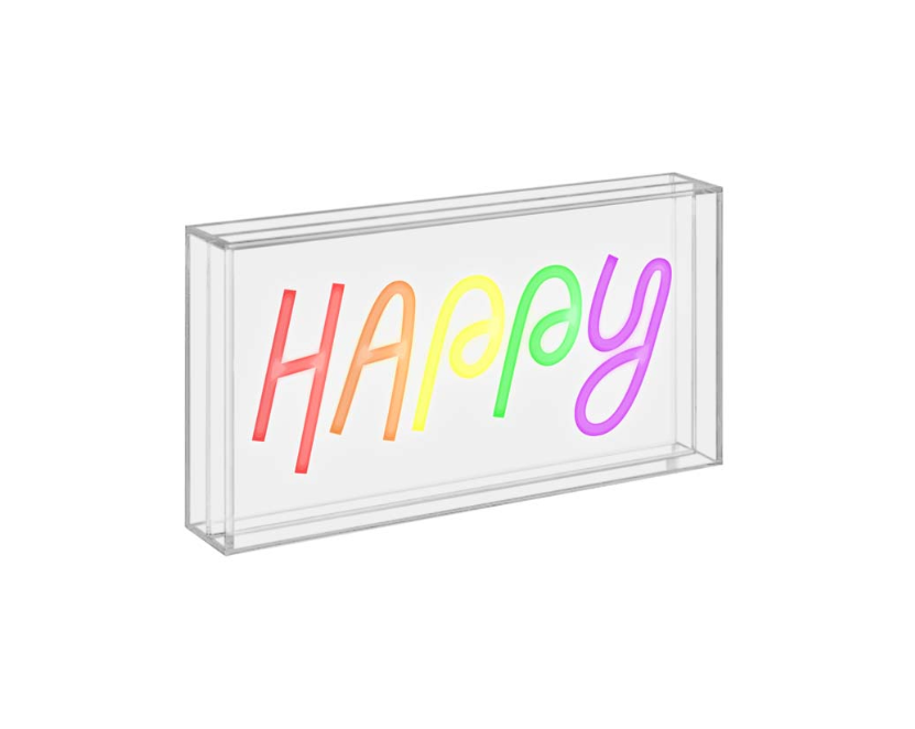 Insegna Neon con scritta decorativa Happy Wd Lifestyle