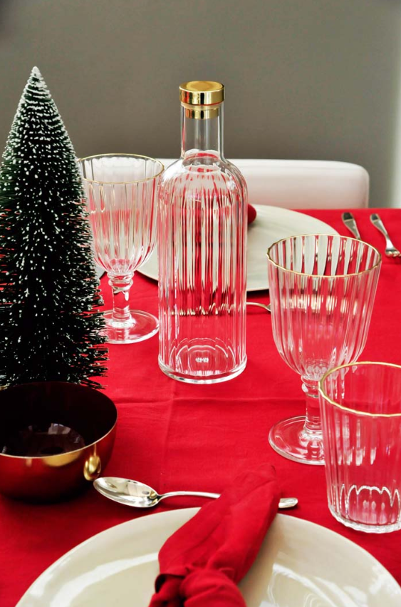 Set 2 calici colorati in acrilico 360ml colore trasparente con finitura bordo oro WD Lifestyle