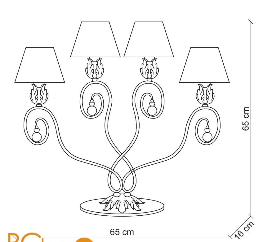 Lampada da tavolo H65cm Baga N.1072-1078