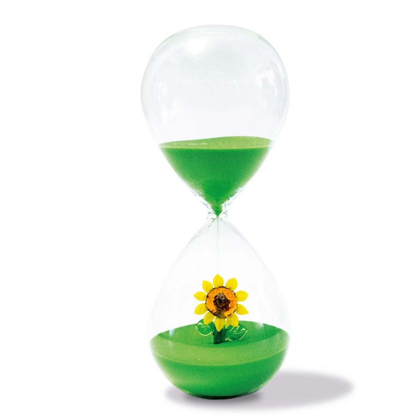Clessidra in vetro borosilicato con soggetto colorato all'interno figura Girasole 2 WD Lifestyle