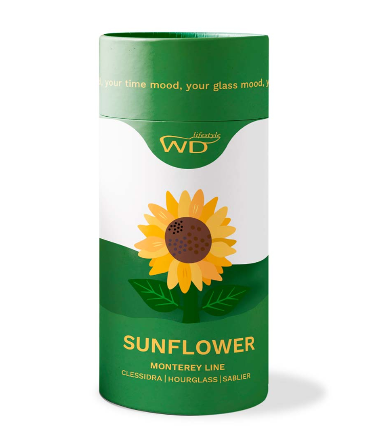 Clessidra in vetro borosilicato con soggetto colorato all'interno figura Girasole 2 WD Lifestyle
