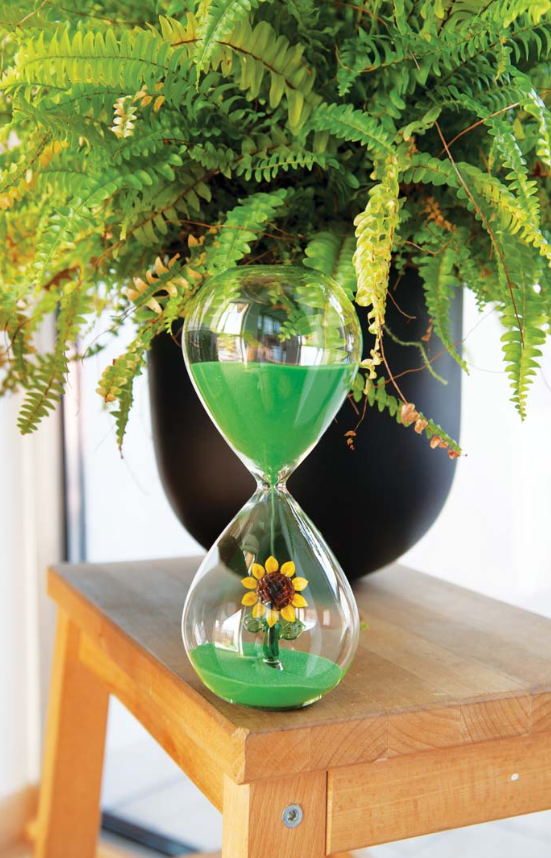 Clessidra in vetro borosilicato con soggetto colorato all'interno figura Girasole 2 WD Lifestyle