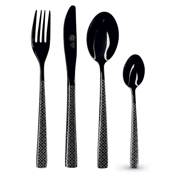 Set 24 posate Decò nero Pozzi Milano