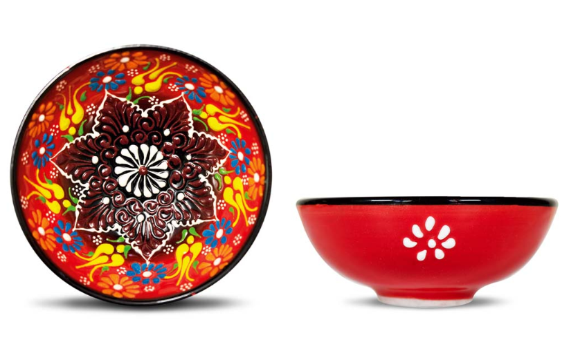 Set 6 coppette in ceramica con decoro a rilievo realizzato a mano WD Lifestyle