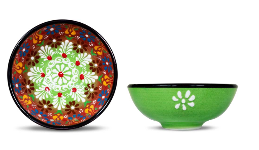 Set 6 coppette in ceramica con decoro a rilievo realizzato a mano WD Lifestyle