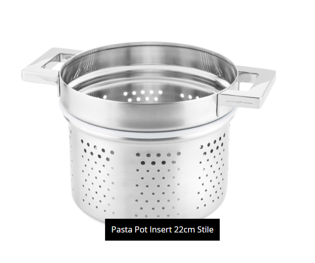 SPAGHETTIERA PENTOLA INSERTO CUOCIPASTA LINEA STILE PININFARINA MEPRA