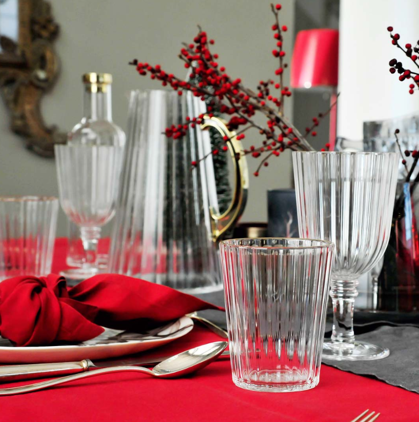 Set 2 bicchieri colorati in acrilico colore trasparente con finitura bordo oro WD Lifestyle