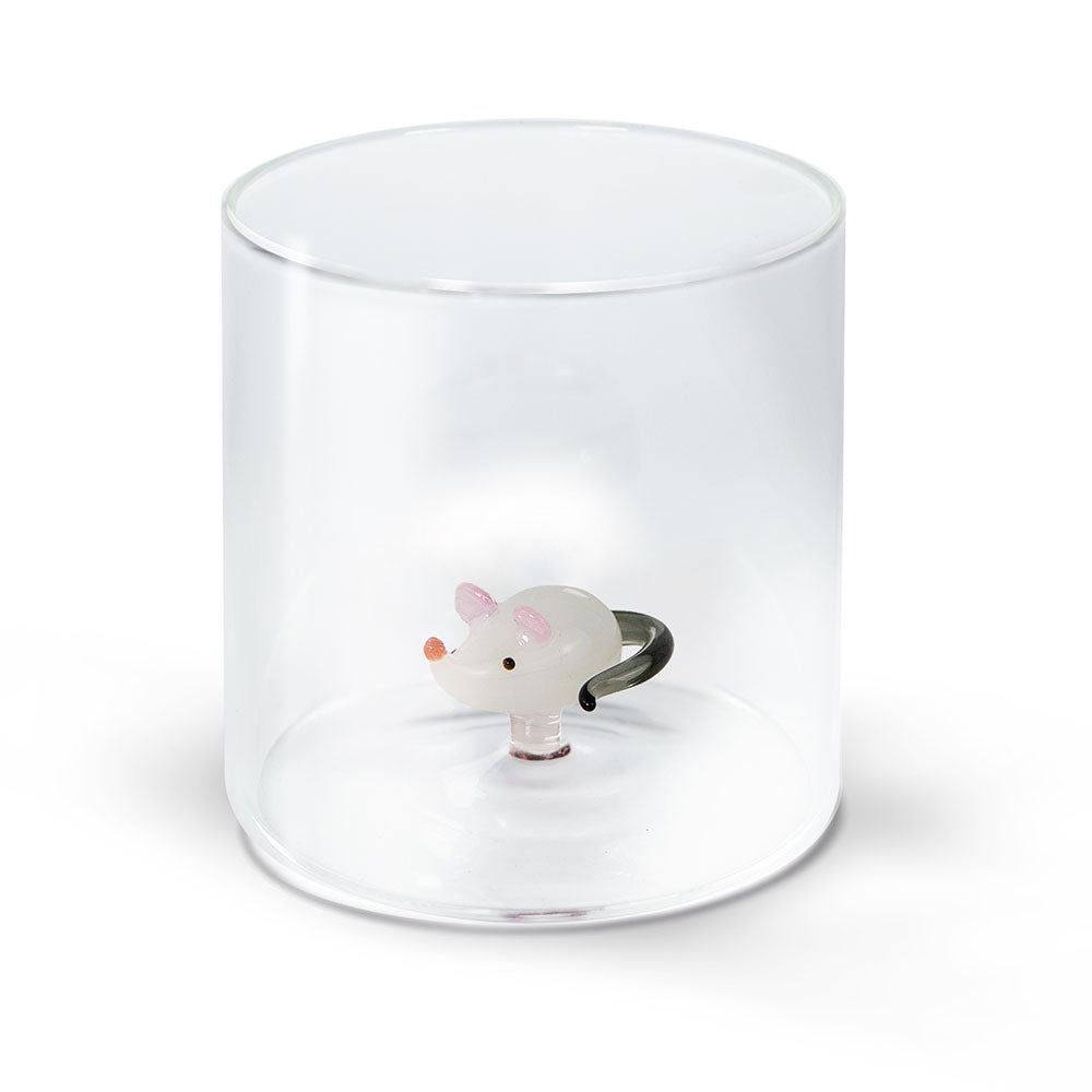 Bicchiere Figura Colorata in Vetro Borosilicato Topo 250ml WD Lifestyle