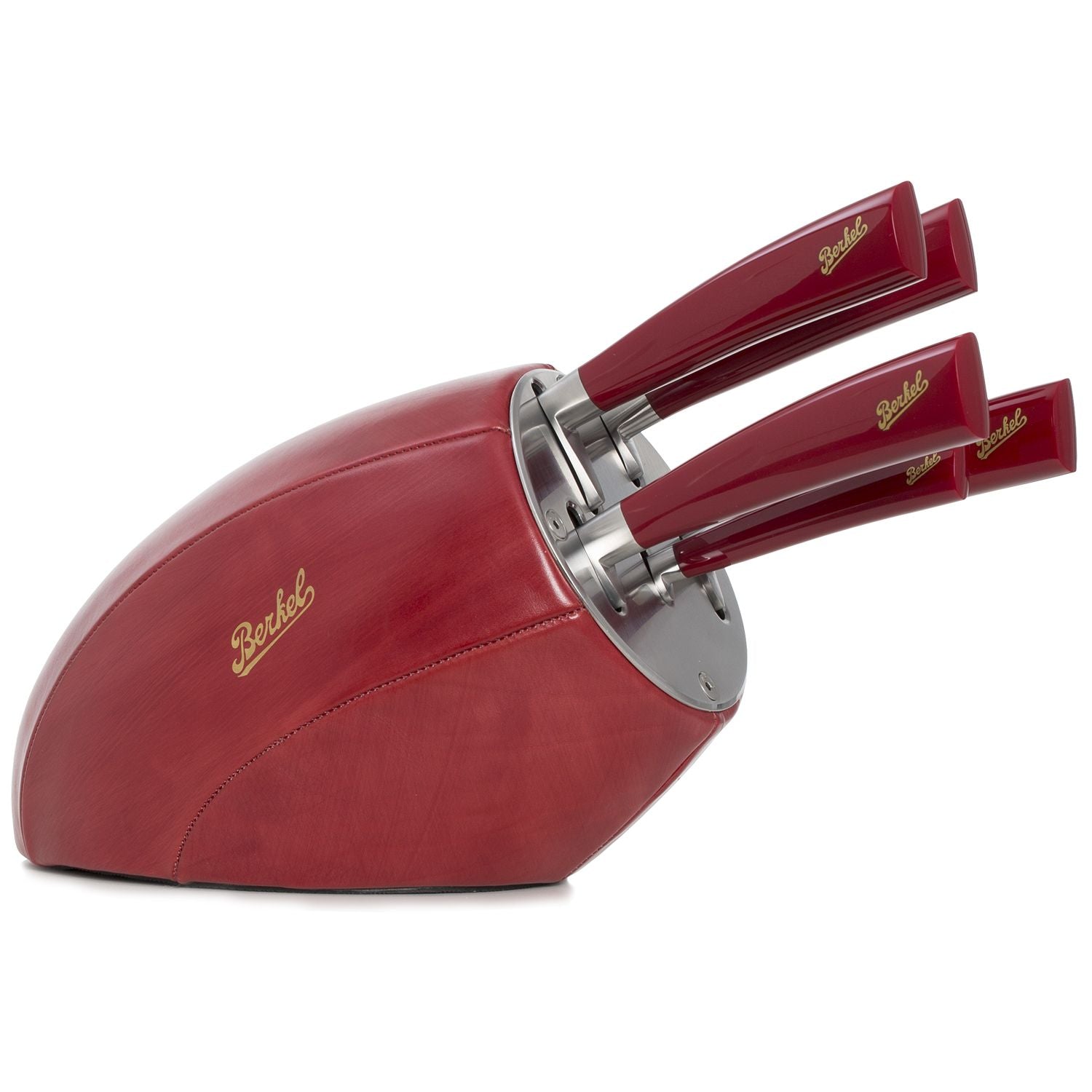 Ceppo Sense Cuoio Rosso Elegance + Set 5 Coltelli Elegance Rossi - Berkel